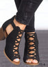 Boho Fish Mouth Thick Heels